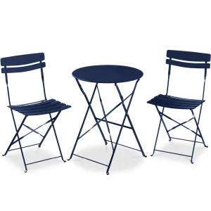 Best Choice Products 3-Piece Small Bistro Set, Folding Patio Furniture Set of 2 Chairs and Table - Black