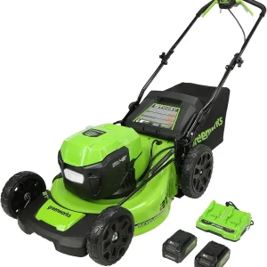 Greenworks 48V (24V x 2) 21" Brushless Self-Propelled Mower+12" String Trimmer+320CFM Blower
