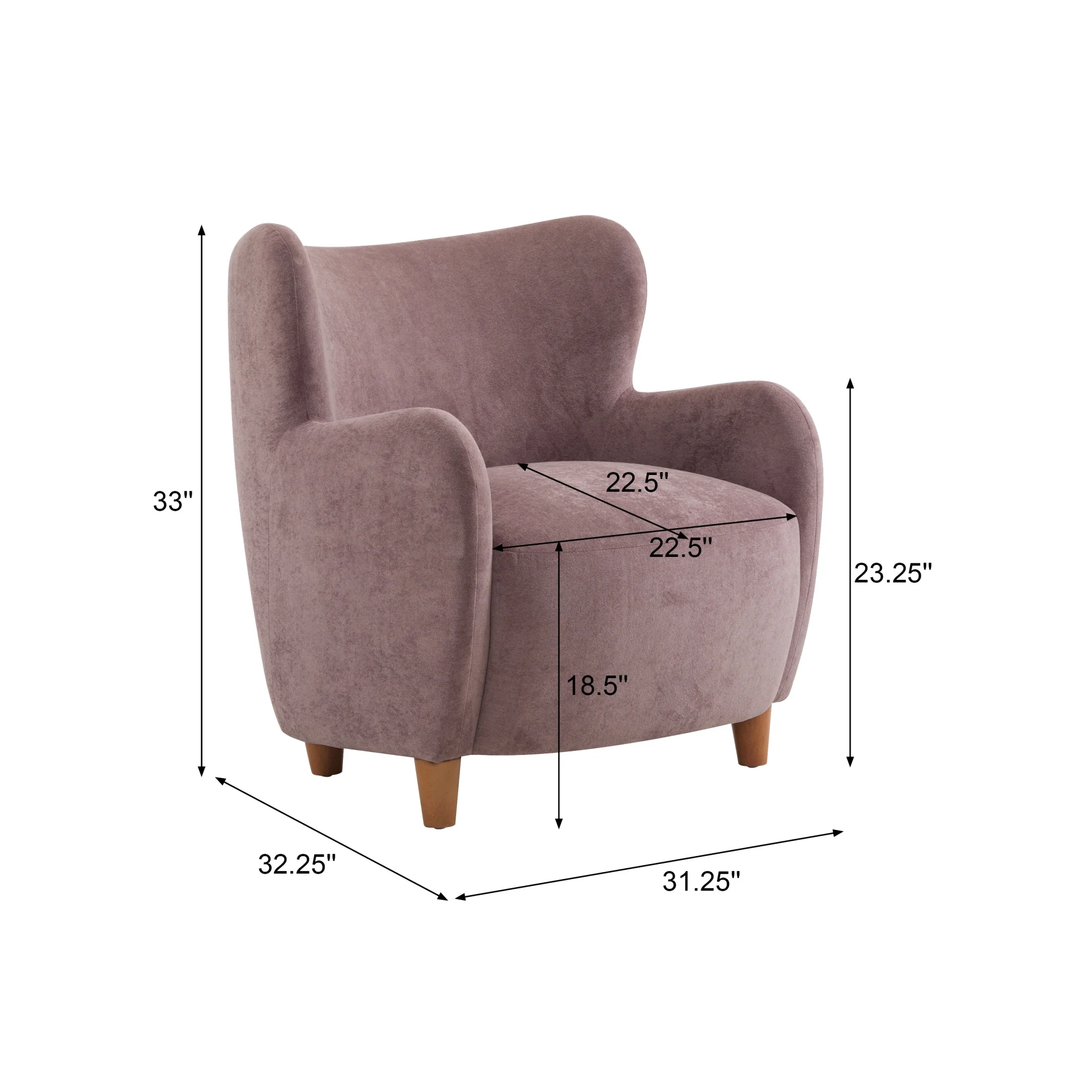 Christopher Knight Home Mid-Century Modern Velvet Wingback Accent Chair with Birch Legs, White