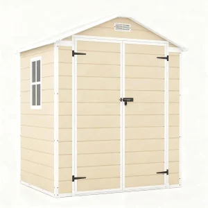 Patiowell 6x4 FT Plastic Outdoor Storage Shed with Floor, Resin Outdoor Storage Shed