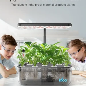iDOO 12 Pods Indoor Garden Kit, Hydroponics Growing System, Smart Herb Garden Planter With LED Grow Light