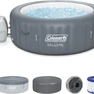 Coleman Miami 2 to 4 Person Inflatable Hot Tub, Round Energy-Efficient Portable Outdoor