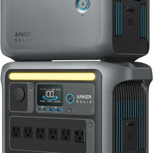 Portable Power Station 1800W (2400W Peak) Solar Generator 58 Minutes to Fully Charge
