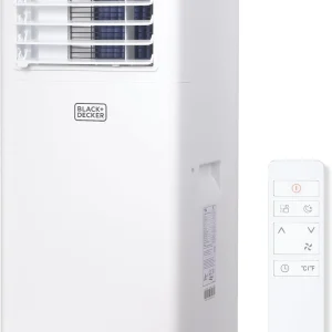 BLACK+DECKER 10,000 BTU Portable Air Conditioner for Rooms up to 450 Sq. Ft. with Remote – White