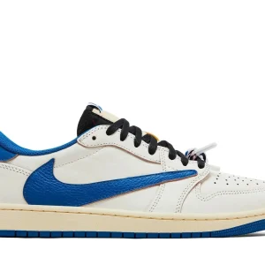 Fragment Design x Travis Scott x Jordan 1 Low OG SP 'Sail Military Blue'