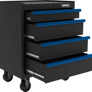 HART 26-Inch 4-Drawer Heavy-Duty Steel Tool Chest, Locking Garage Storage Organizer