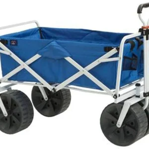 Mac Sports Heavy Duty Collapsible Folding All Terrain Utility Beach Wagon Cart Blue/Black