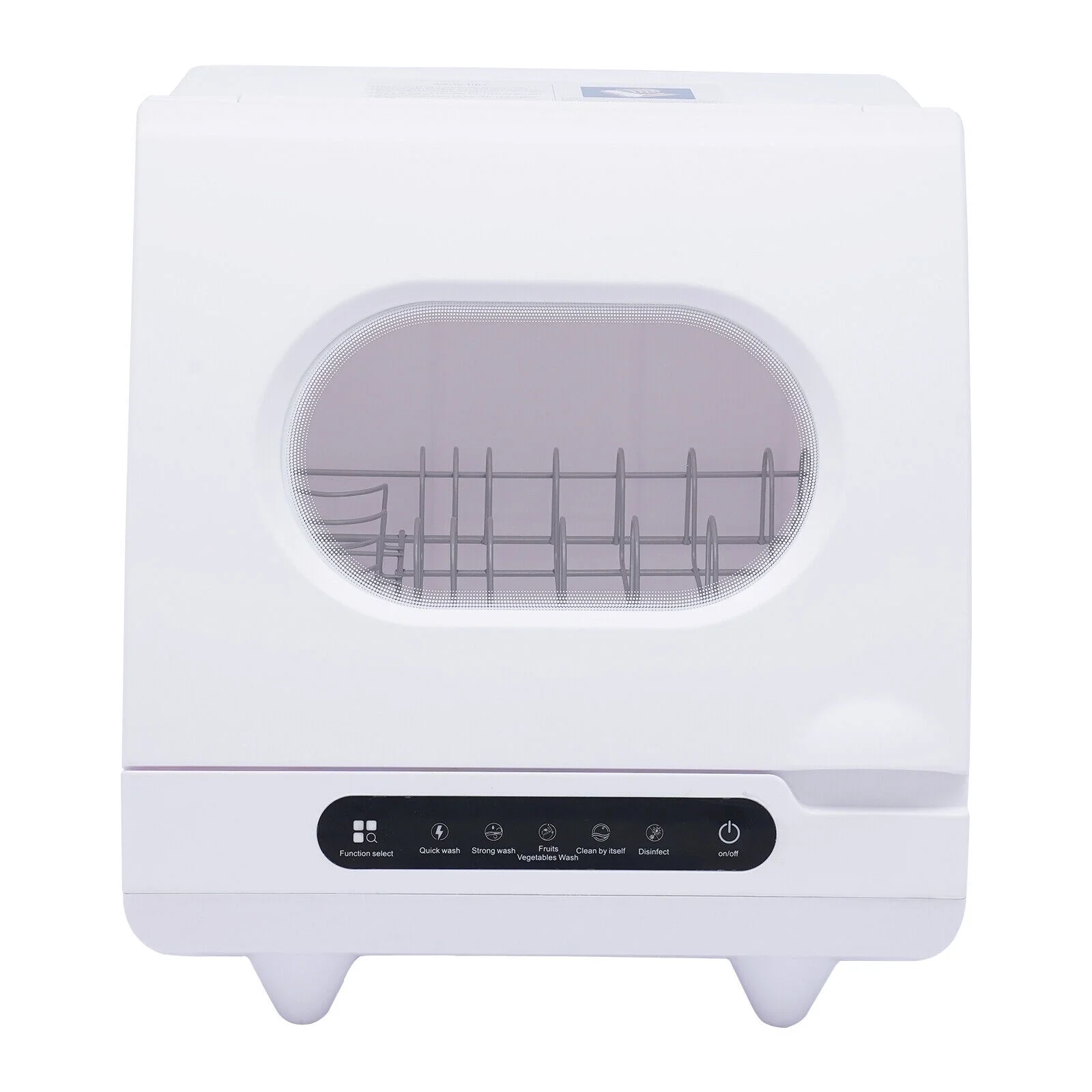 White 800W Dishwasher for Cleaning Vegetables and Fruits 15.6*15.4*16.9in Wash 6 Sets of Tableware at Once