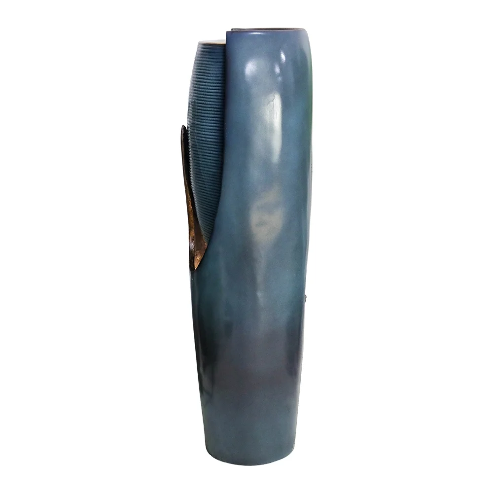 38.7-Inch H Outdoor Vase Water Fountain - Patio Garden Water Fountain with LED Light and Submersible Pump for Yard Art Decor