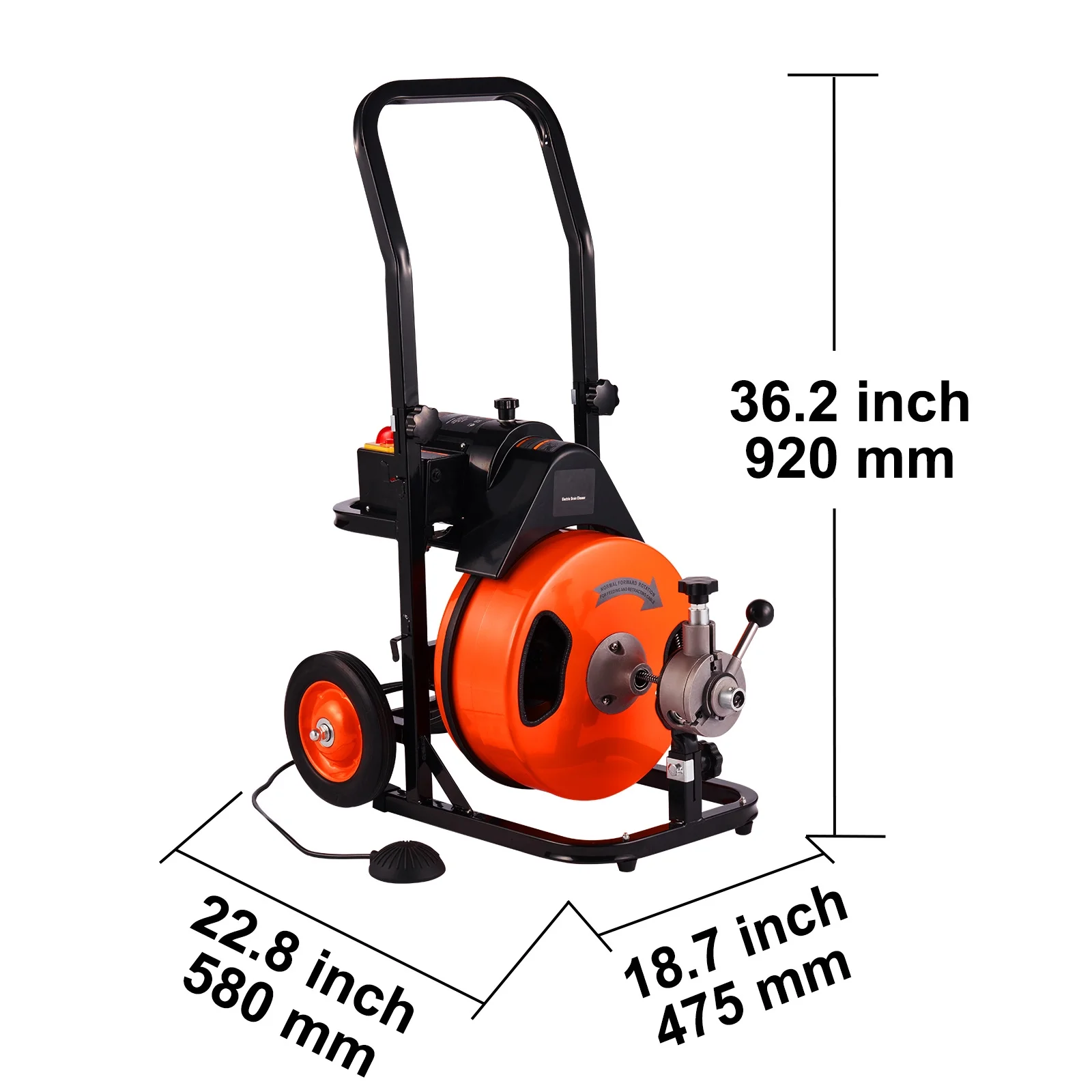 BENTISM Drain Cleaning Machine 75 ft x 3/8 in Electric Drain Auger Drain Cleaner Machine Auto Feed