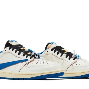 Fragment Design x Travis Scott x Jordan 1 Low OG SP 'Sail Military Blue'