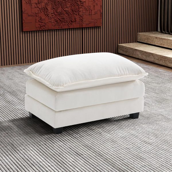 Ihanherry 146" U-Shaped Modern Sofa Modular Sectional Cloud Couch with 2 Ottoman, 6-Seat Chenille Deep Seat Sofa with 6 Pillows for Living Room, Bedroom and Apartment, Grey