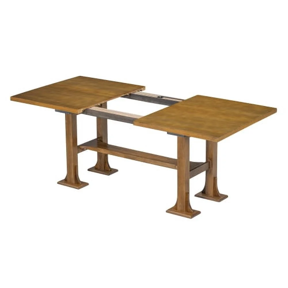 Harper & Bright Designs 6 Pieces Dining Table Set with Bench for 6, Kitchen Table Set with Storage Drawer and 4 Upholstered Dining Chairs, Dark Brown