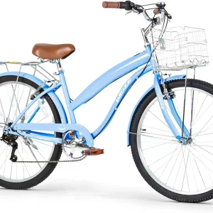 WEIZE Beach Cruiser Bike 26 inch Commuter Bicycle for Adult Men and Women 7-Speed/High-Carbon