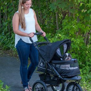2025 No-Zip NV Pet Stroller for Cats/Dogs, Zipperless Entry, Easy One-Hand Fold, Gel-Filled Tires, Plush Pad + Weather Cover Included, 3 colors