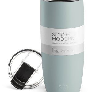 Simple Modern Travel Coffee Mug Tumbler with Flip Lid | Insulated Stainless Steel Cup Thermos |Voyager | 20oz | Sea Glass Sage