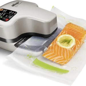 Oliso Pro VS95A Bundle, Smart Vacuum Sealer for Food Storage, with Various Bag Sizes, Silver.