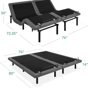 Best Choice Products Ergonomic Twin XL Size Adjustable Bed Frame, Electric Base w/Wireless Remote Control, Nightlight, Massager, 2 USB Ports