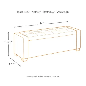 Signature Design by Ashley Contemporary Benches Upholstered Storage Bench  Black