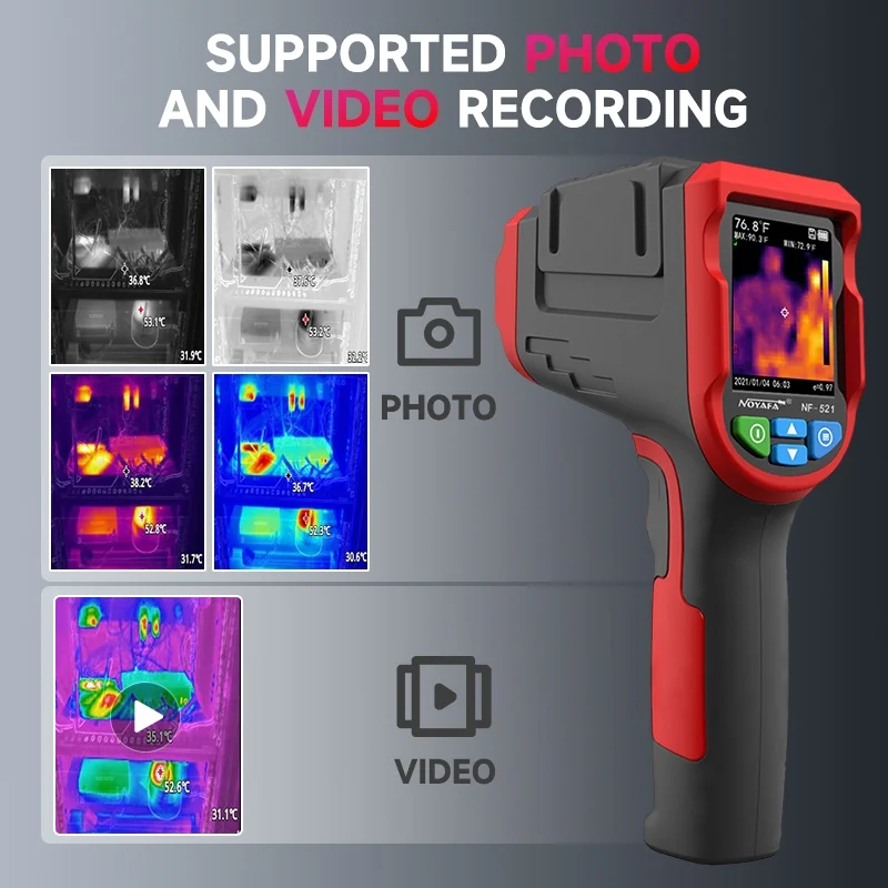 NOYAFA NF-521 Infrared Thermal Camera Industrial Thermal Imaging High Resolution Pixel Handheld Temperature Imaging Imager Used in Various Fields with 2.4 TFT LCD Display