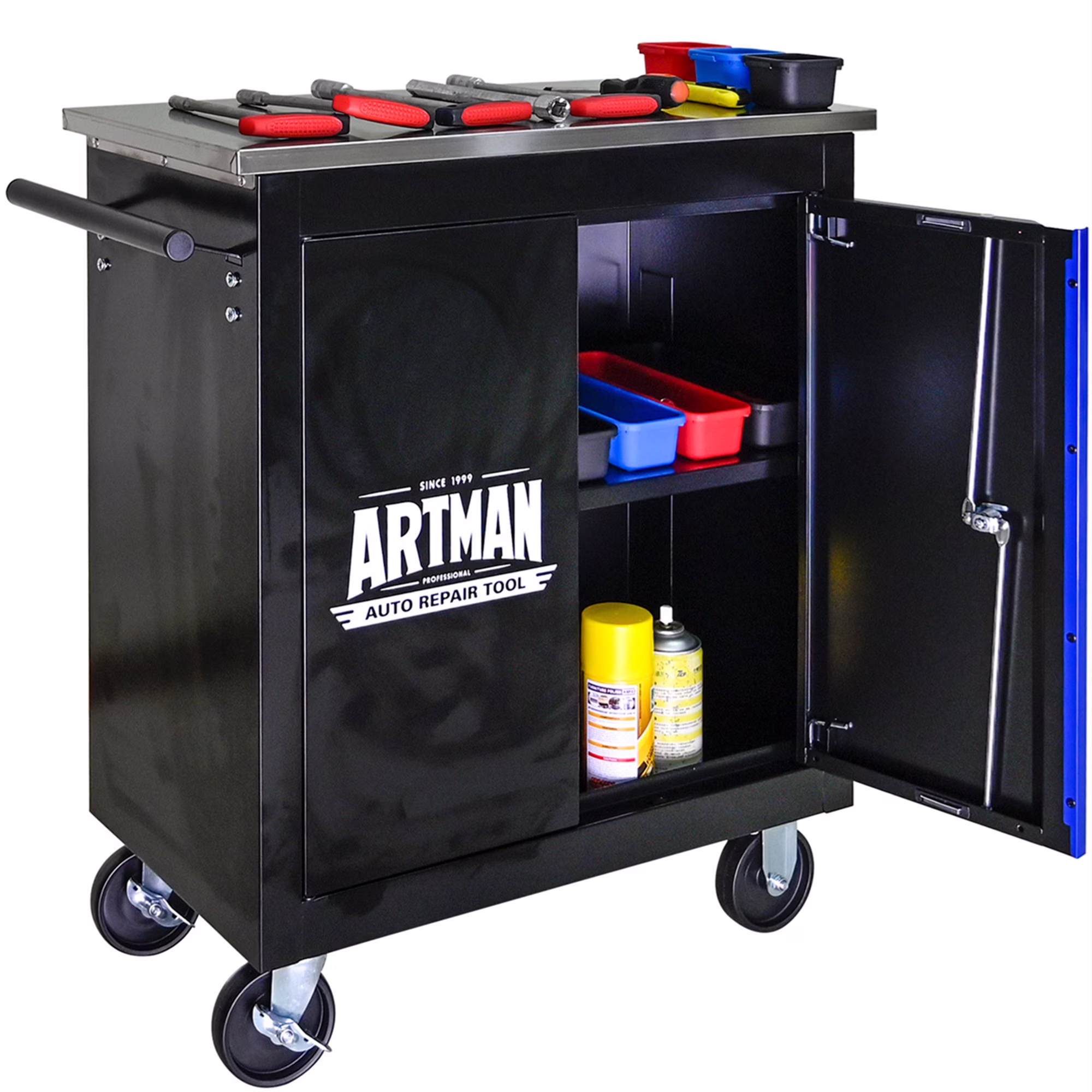 Aukfa Composable 25.9 in Tool Chest with 7 Drawers&7 Plastic Storage Box for Workshop Garage, Black