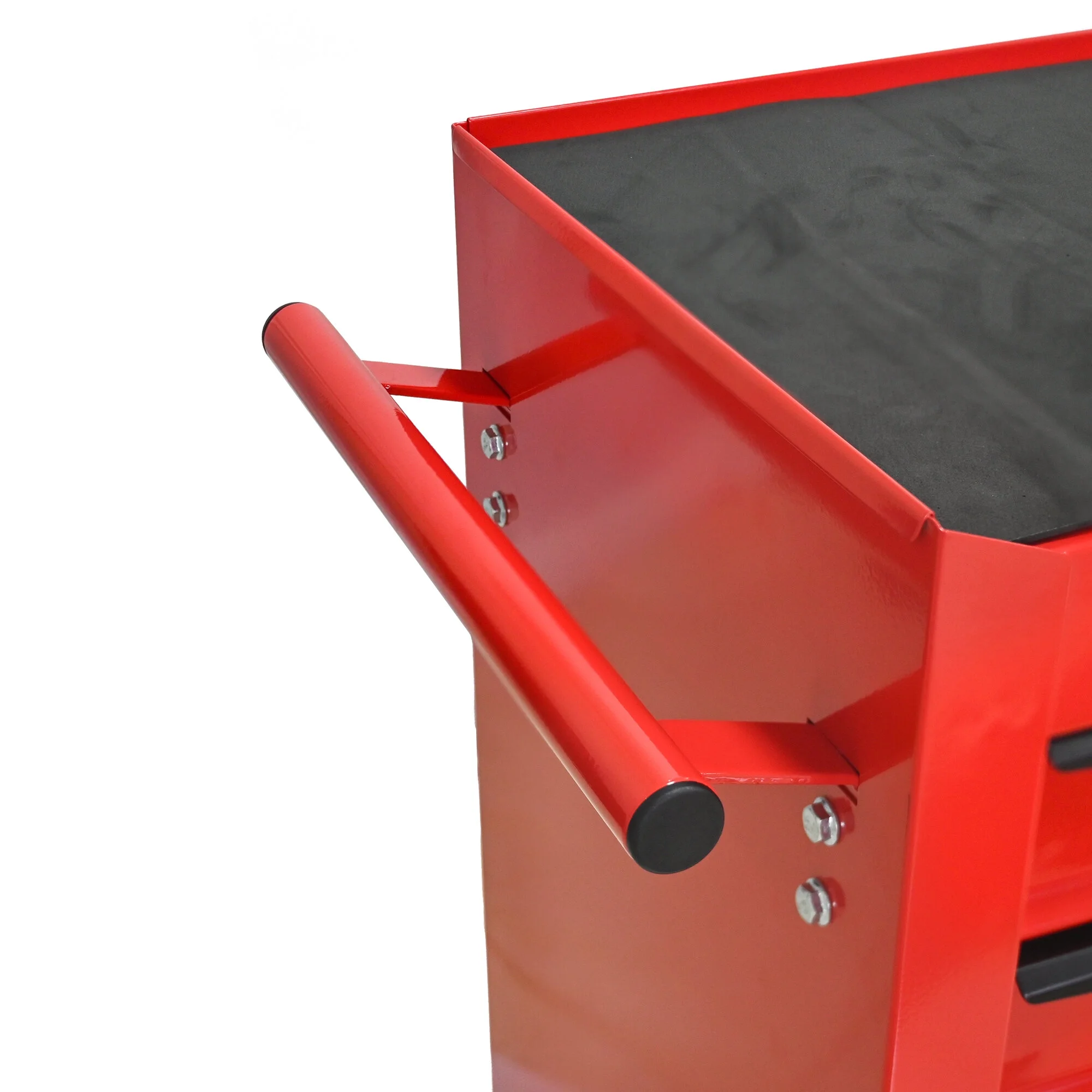 Tool Cabinets 4 Drawers Multifunctional Tool Cart with Wheels,Metal Rolling Tool Cart Storage for Garage Workshop Warehouse Repair Shop--With Stainless Steel Roof- Red&Black,Garage Tool Cabinets