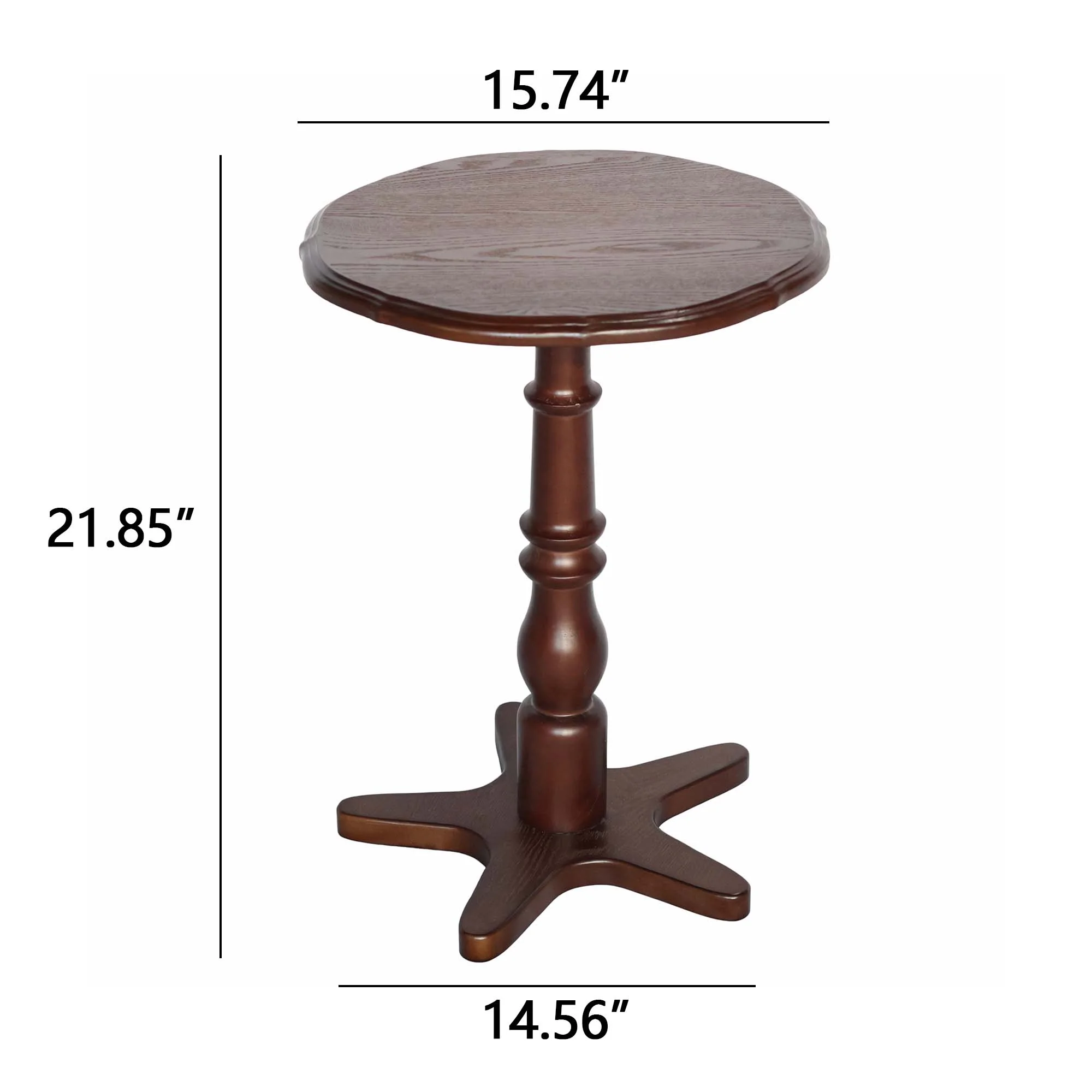 Homy Casa Round Pedestal Dining Table for Small Kitchen or Breakfast Nook, Walnut