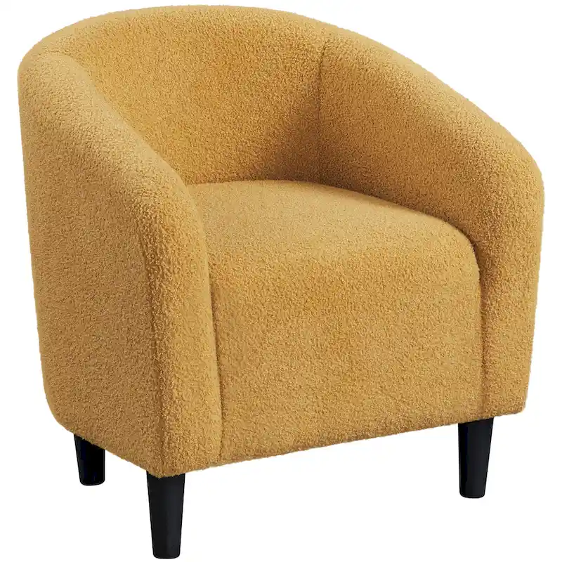 Yaheetech Club Chair Accent Barrel Chair Upholstered Arm Chair