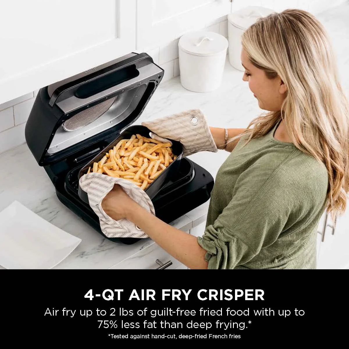 Foodi Smart XL 4-in-1 Indoor Grill with 4-Quart Air Fryer, Roast, Bake, and Smart Cook System, FG550