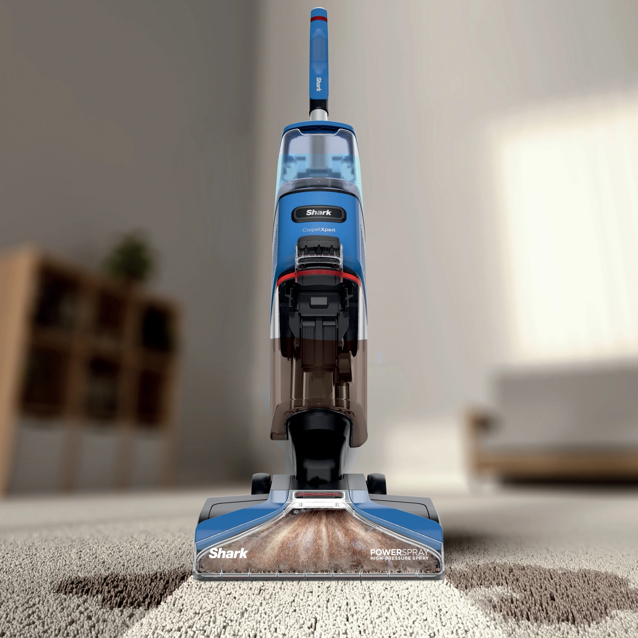 Shark? CarpetXpert? Upright Carpet & Area Rug Cleaner, Perfect for Pets, Lightweight & Powerful, Dirt, Grime, & Odor Removal, Carpet Shampooer, Cleaning Solution, Blue, EX121BRN