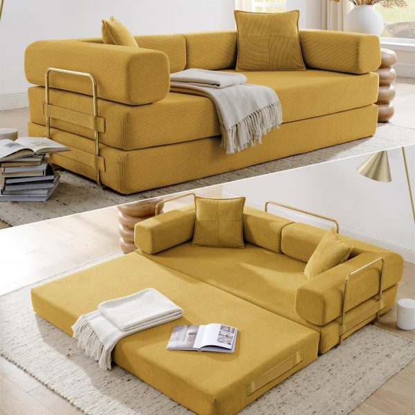 HANXIN 78 Inch Convertible Sleeper Sofa Bed, Folding Floor Mattress Couch