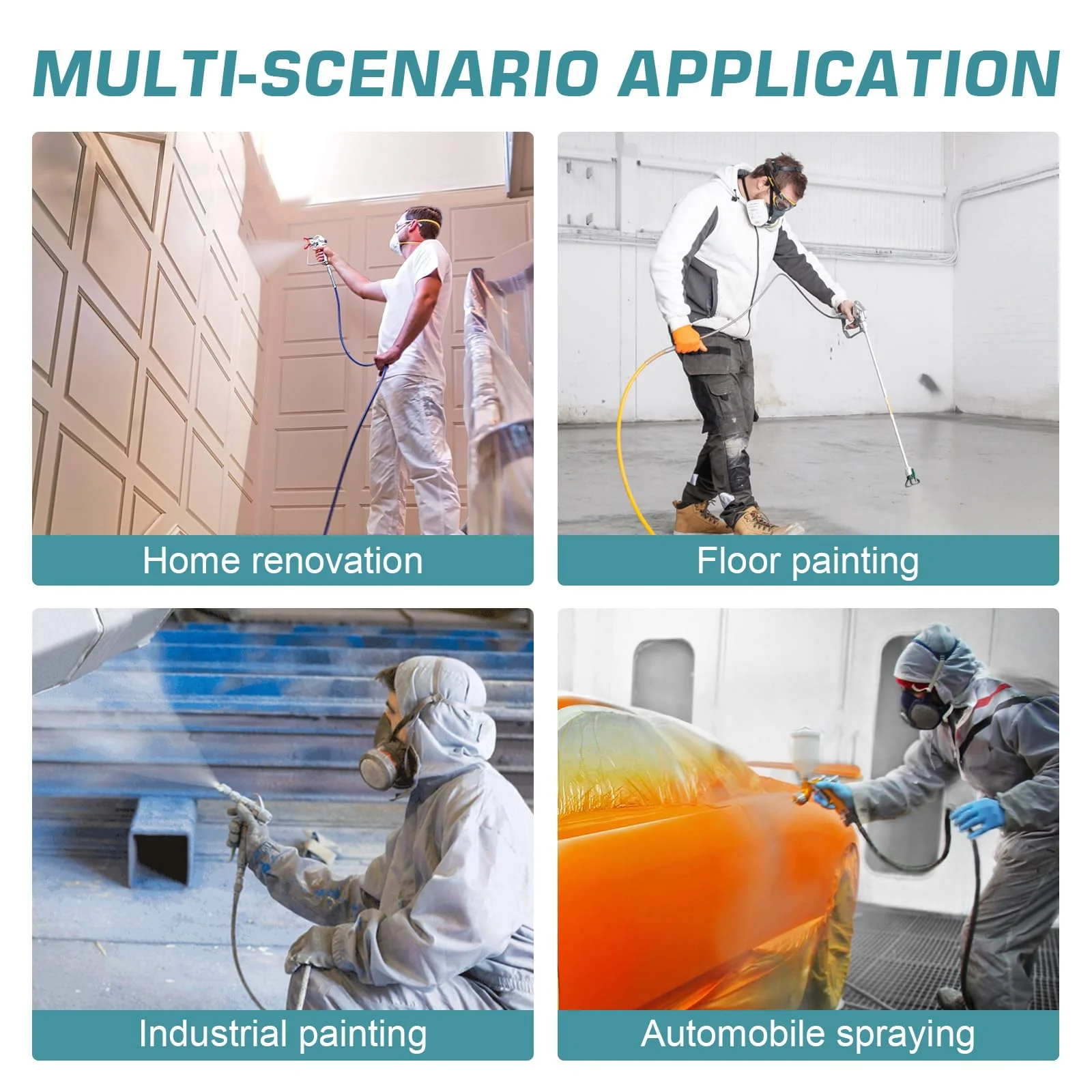 X10 Airless Paint Sprayer, Electric Paint Machine with Extension Pole and Cleaning Kits, 3300 PSI 750W, 0.32GPM Stand Paint Sprayer for DIY Painting Projects Home Interior & House Exterior