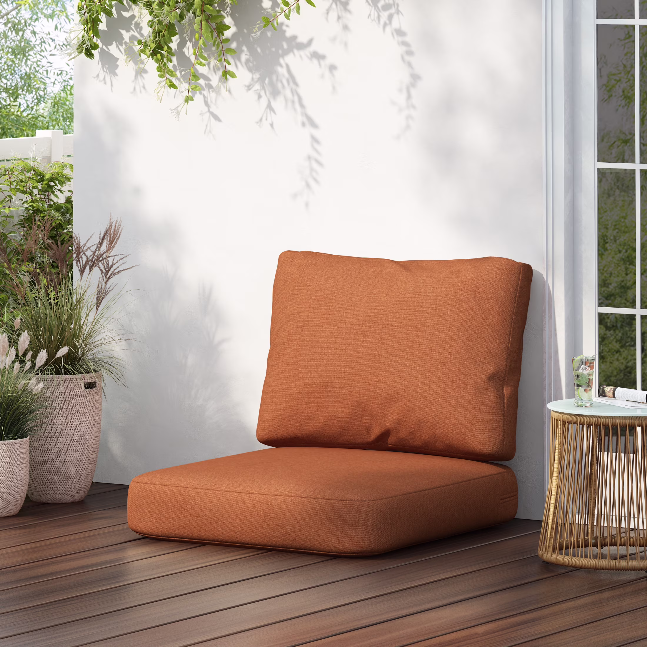 Christopher Knight Home 2-Piece Outdoor Deep Seat Cushion Set, 24"x 24"x 5", Beige