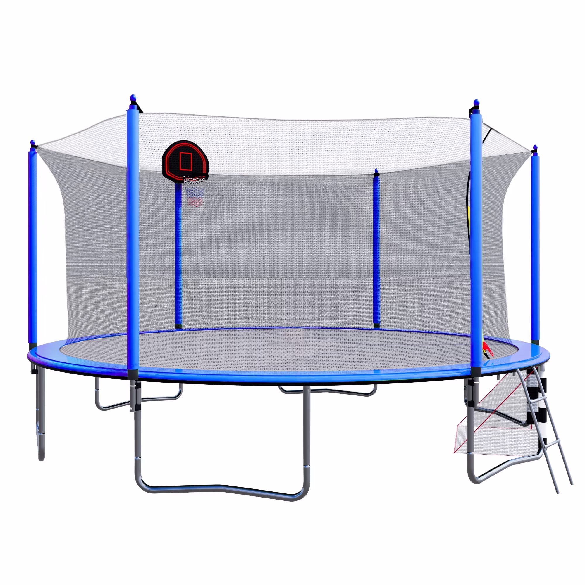 16FT Trampoline with Basketball Hoop, Outdoor Trampoline with Safety Enclosure Net, Recreational Trampoline for Kids and Adults with Soccer Goal, 1000lbs Weight Capatity for Backyard, Patio