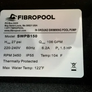 1.5 HP Swimming Pool Pump for In Ground Pools and Spas - 1.5 Horsepower - Designed in the USA - High Efficiency Single Speed Motor With Clear Top Lid - FP150