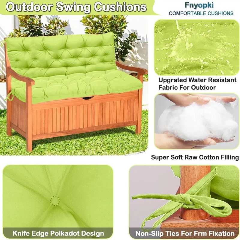 Replacement Cushions for Swing, Waterproof Porch Swing Cushion, 2-3 Seat Outdoor Bench Cushion with Backrest for Patio Furniture Garden Porch Loveseat Glider Pad (Sky Blue 70*40in)