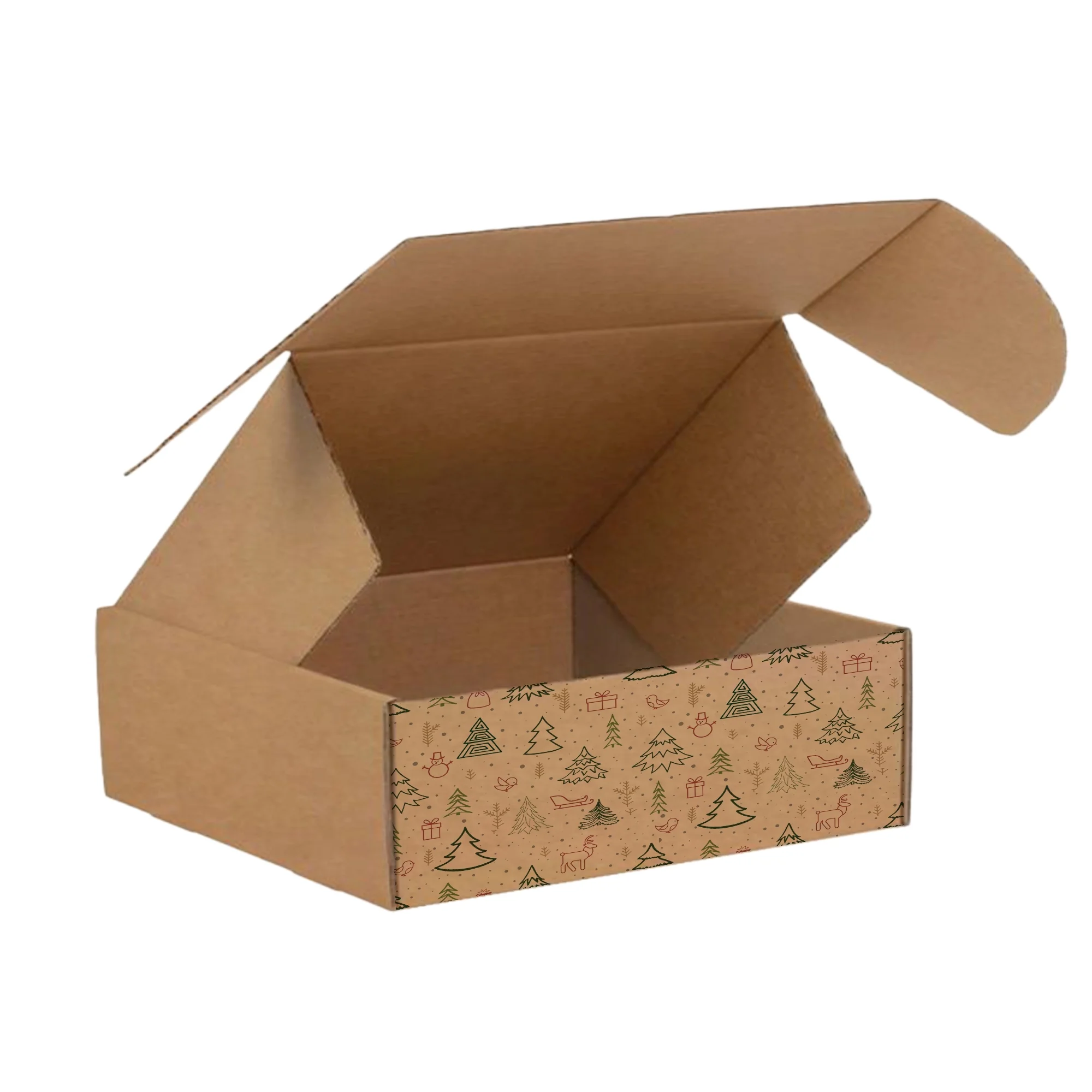 Ucanpack Christmas Mailing Boxes 11? x 11? x 5?" - Winter Forest Printed Christmas Boxes - Holiday Shipping Box Made In USA Holiday Box Corrugated Shipping Boxes