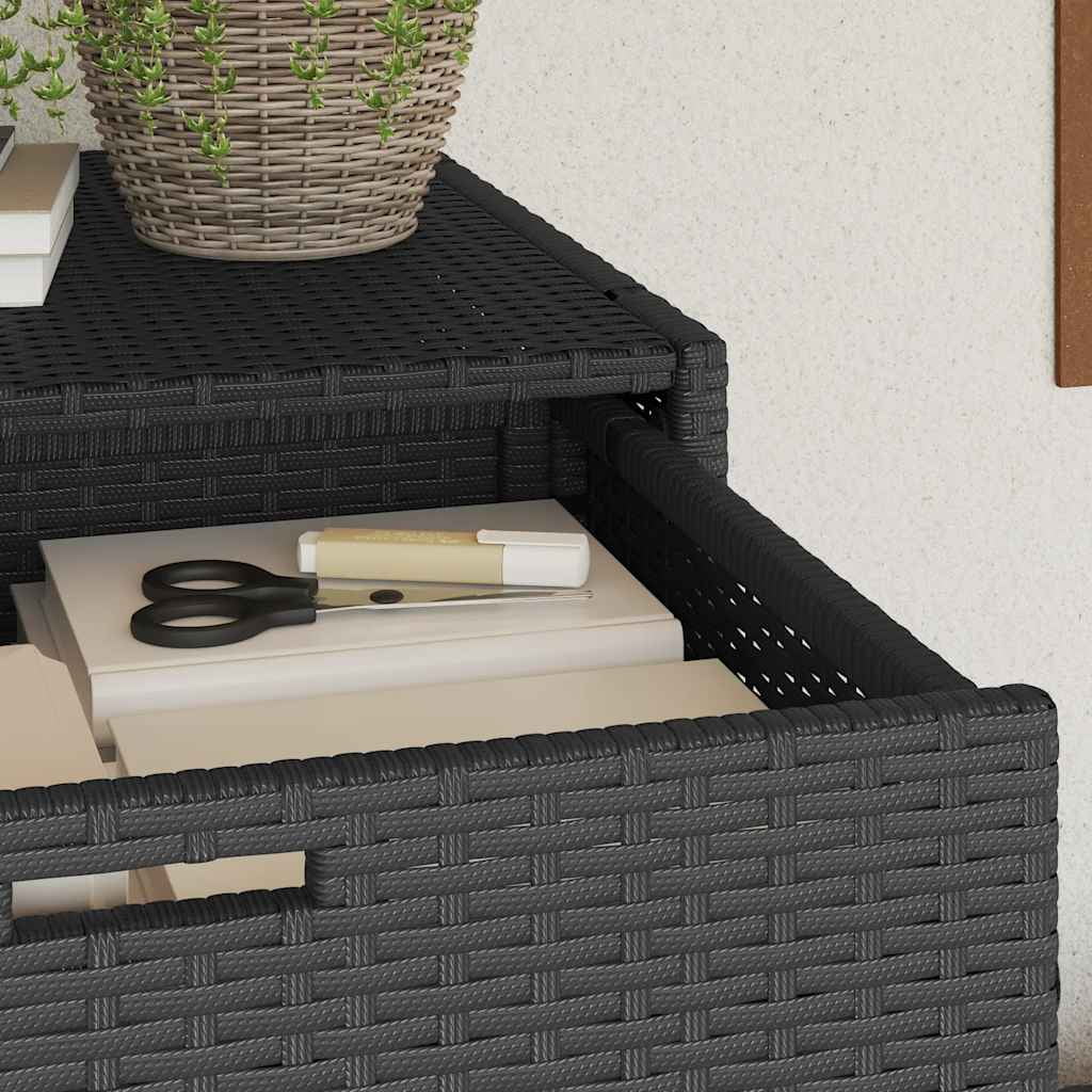 vidaXL Patio Storage Cabinet, PE Rattan Beige, 21.70 x 21.70 x 43.70 in