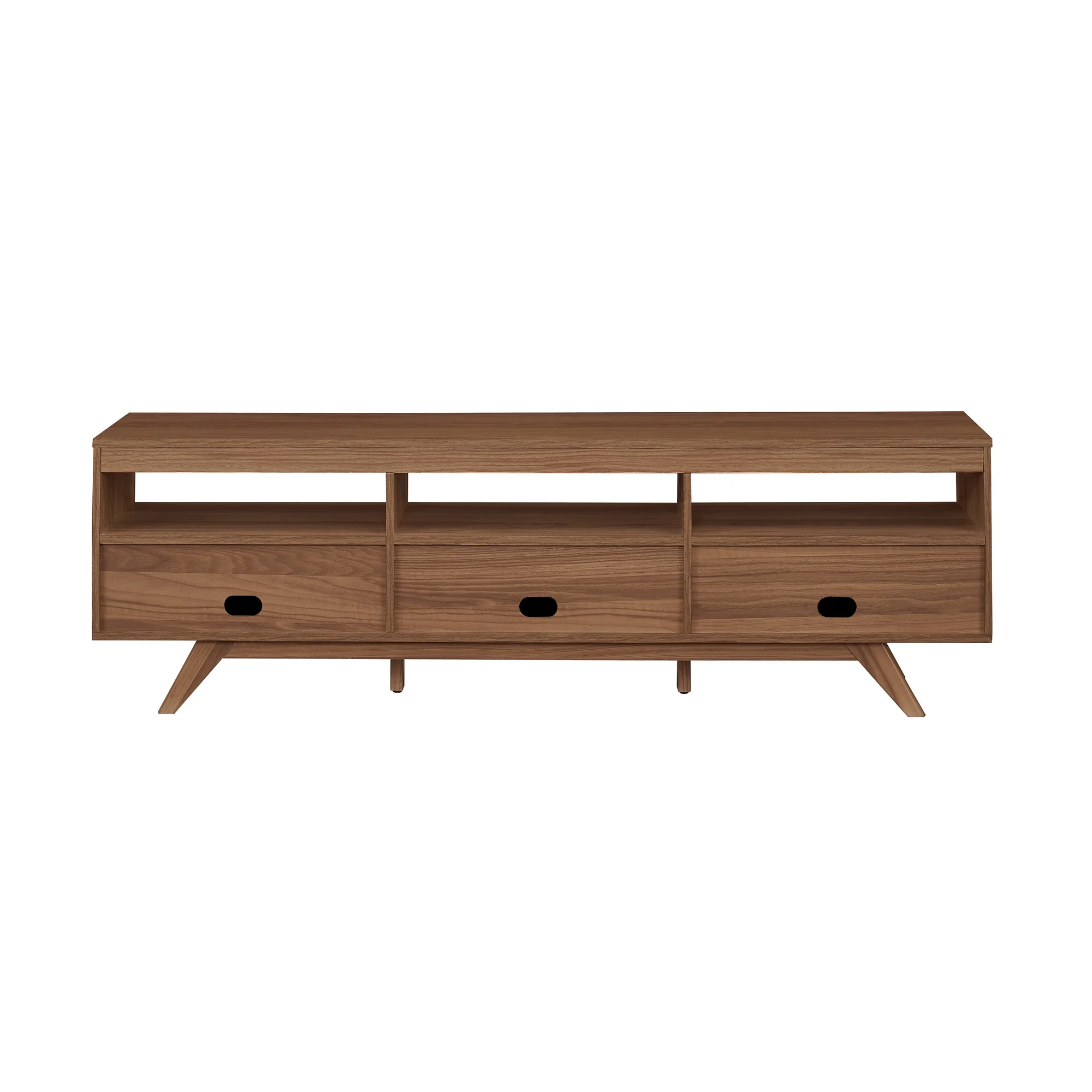Walker Edison Mid-Century Modern Storage TV Stand for TVs up to 80-, Mocha