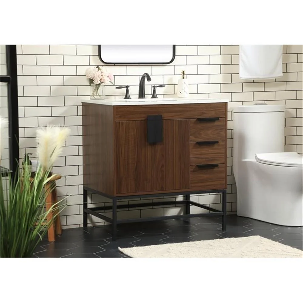 Elegant Kitchen and Bath 32 Inch Single Bathroom Vanity In Green