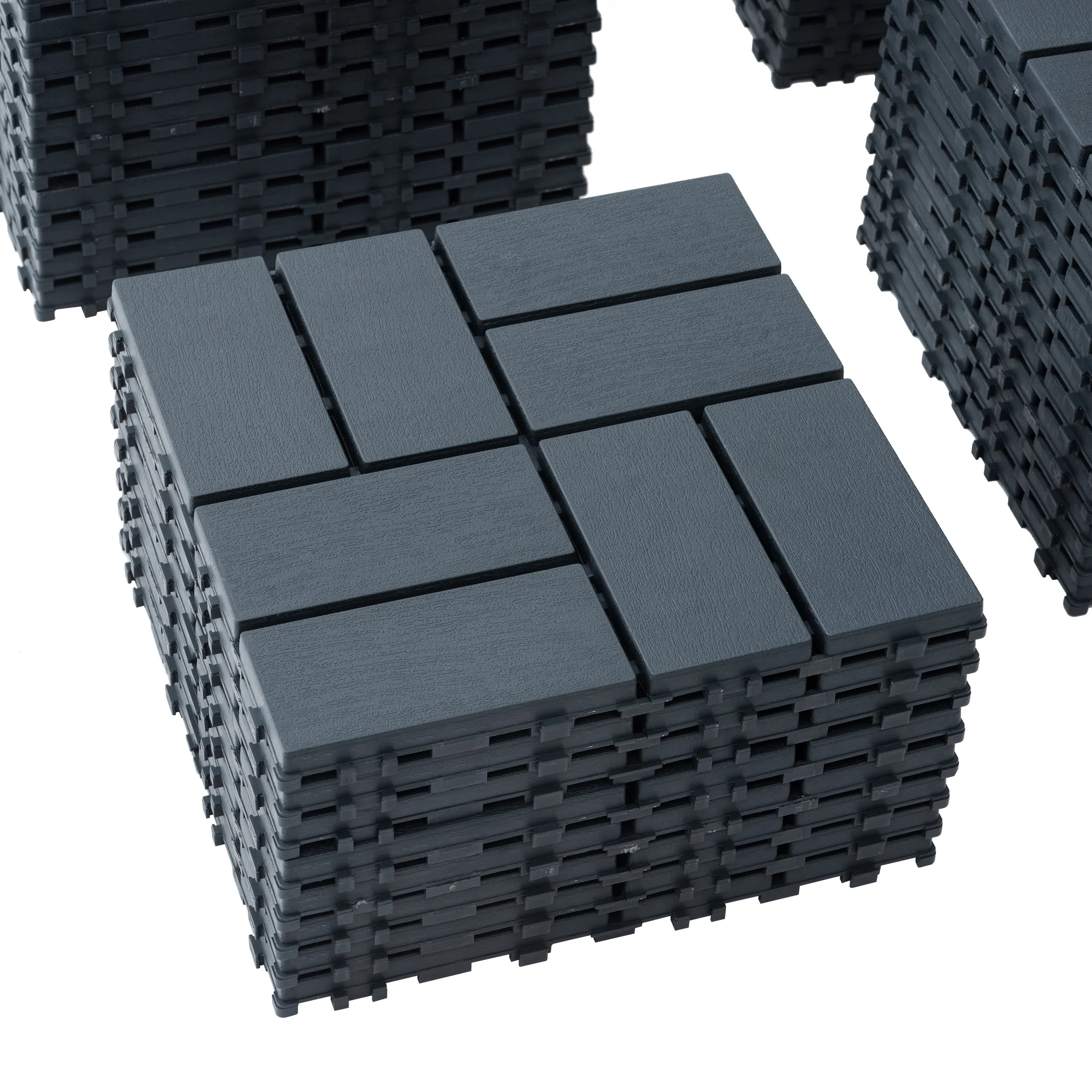 44PCS Plastic Interlocking Deck Tiles,Patio Deck Tiles,12"x12" Square Waterproof Outdoor