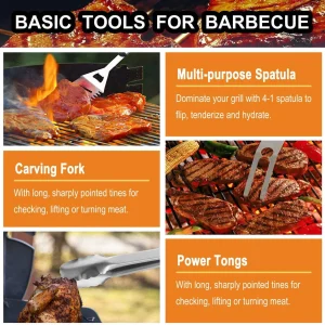 BBQ Grill Accessories Set, Stainless Steel Griddle Tools Kit for Blackstone and Camp Chef, 38Pcs Grill Utensils Set for Barbecue