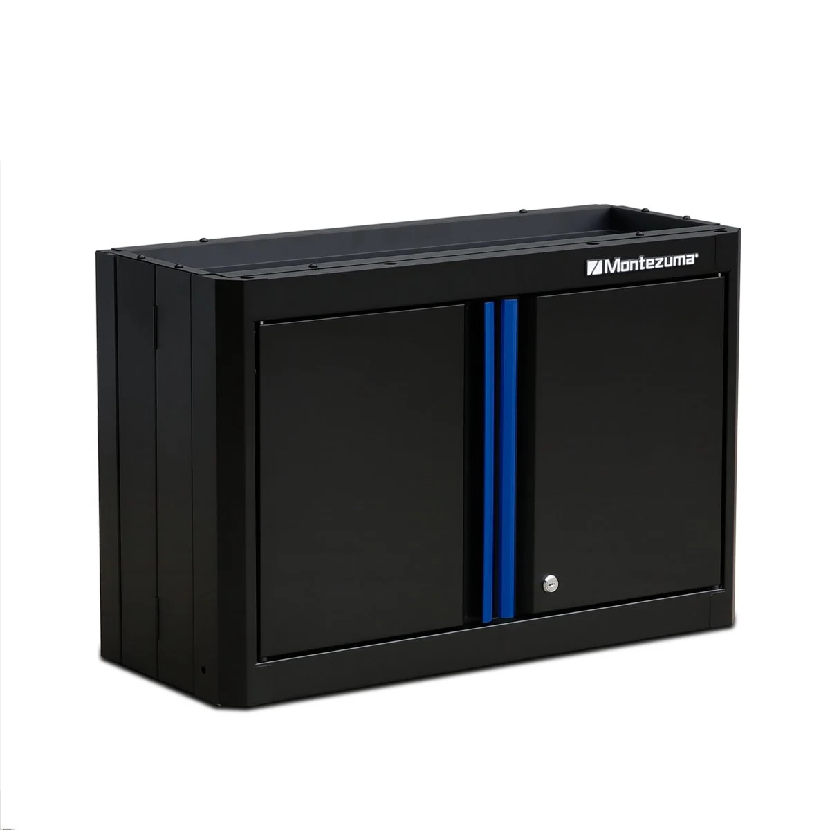 Montezuma Garage Tool Storage System 30.5 x 12" Locking 2 Door Wall Cabinet, Black Finish
