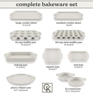Country Kitchen 10-Piece Nonstick Bakeware Set - Stackable Pots and Pans, Black