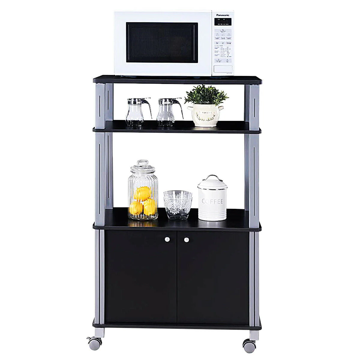Costway Bakers Rack Microwave Oven Rack Shelves Kitchen Storage Organizer