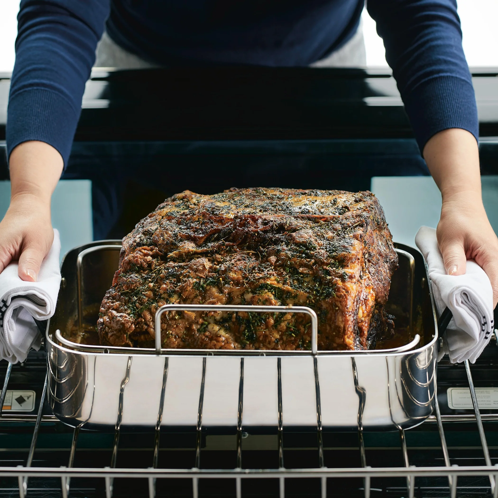 KitchenAid 5-Ply Clad 15x11.5 Inch Stainless Steel Roaster with Removable Rack, Induction Compatible, Metal Utensil, Broiler and Oven Safe to 500-F, Polished Stainless Steel