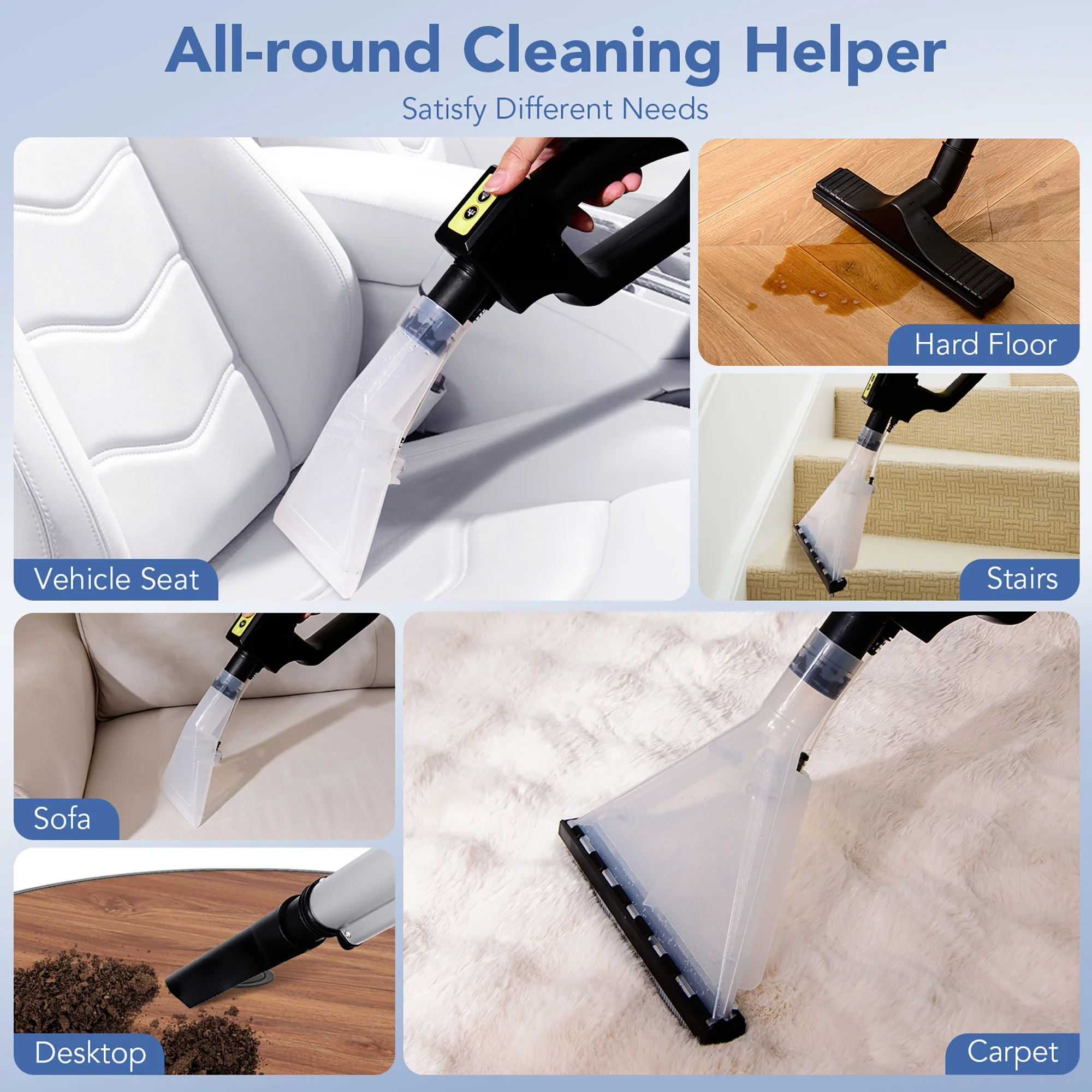 Gymax 4-in-1 Wet Dry Vacuum Cleaner w/ 5.5 Peak HP & 17 KPA Max Suction Attachments