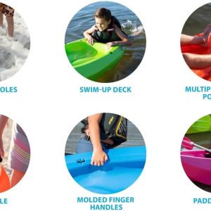 The Wave 6' Youth Kayak with Paddle. Designed for Stability and Safety, It's The Perfect Choice for Young Paddlers Ready to Conquer The Water