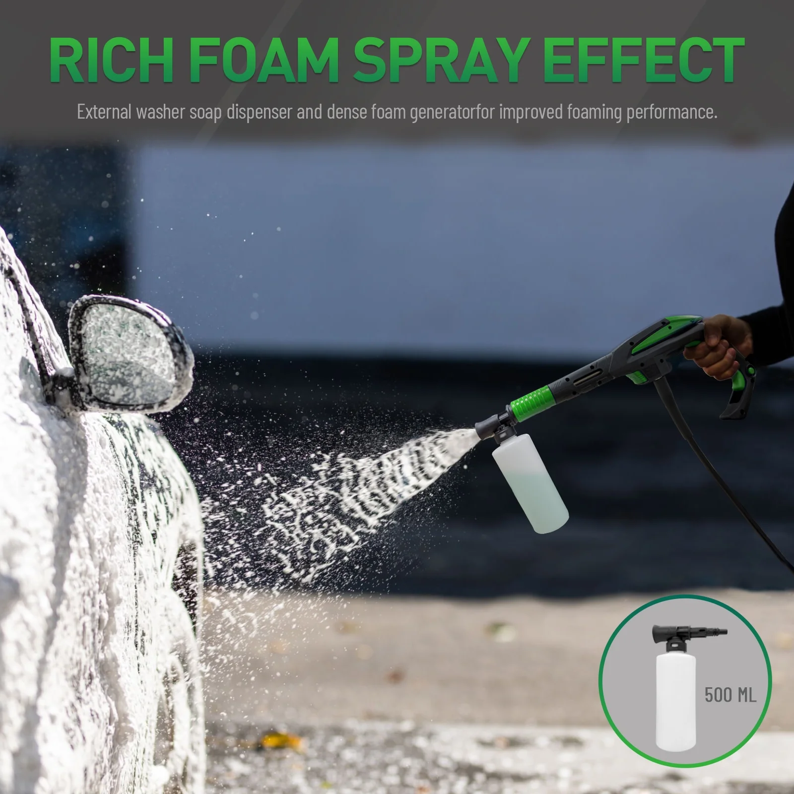 Electric Pressure Washer 5000PSI-Max 3.2GPM Power Washer Electric Powered with Upgrade Spray Handle Smart Control and 4 Anti-Tipping Wheels for Effortlessly Cleaning Blue
