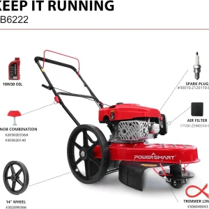 Gas Walk Behind String Trimmer 22-Inch with High Wheels (DB6222)